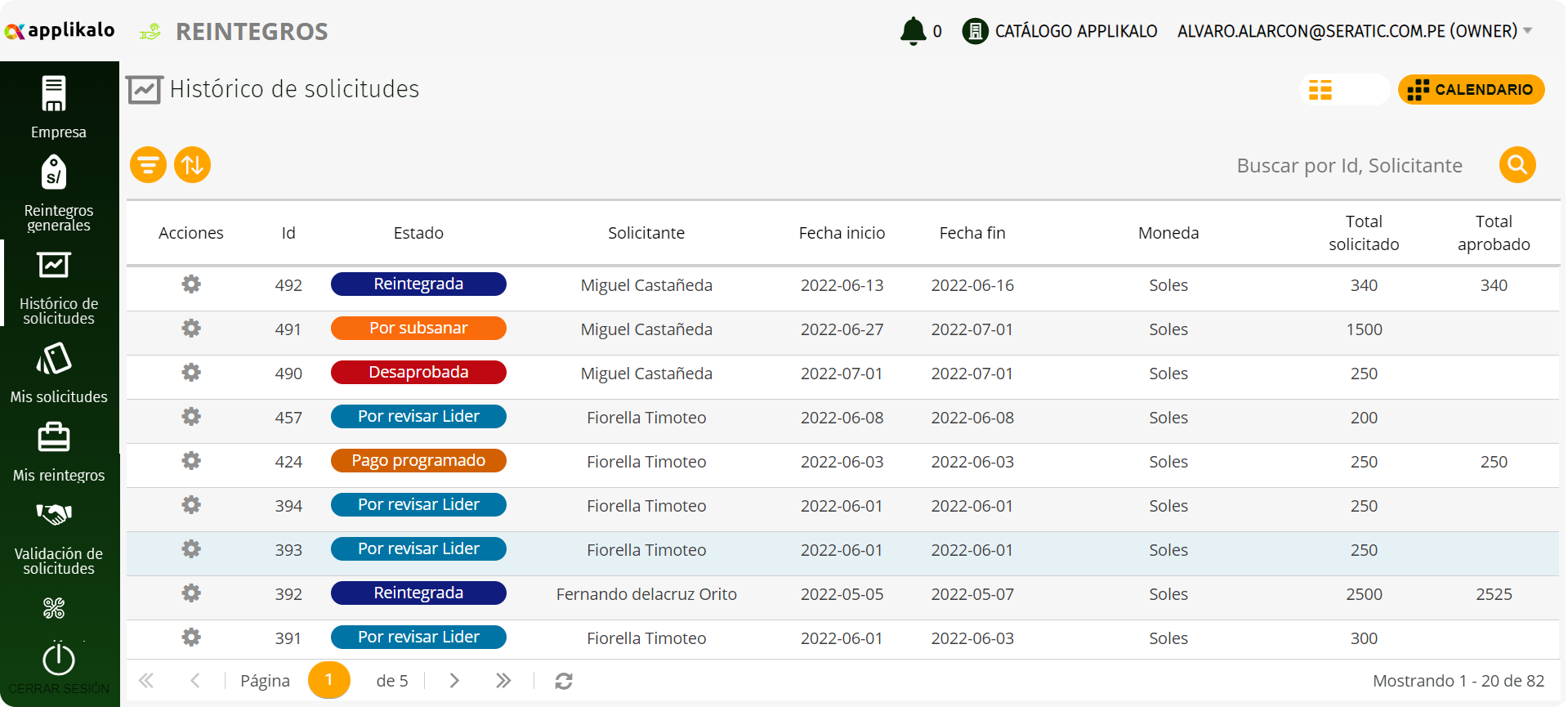 Gestión De Reintegros – Applikalo